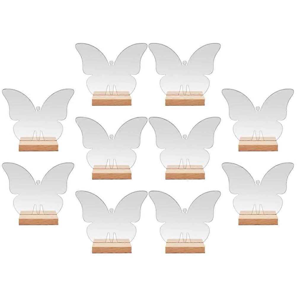 Acrylic Butterfly Table Signs with Wooden Base – 10 Sets for Wedding Seating, Party Decor, and Event Displays