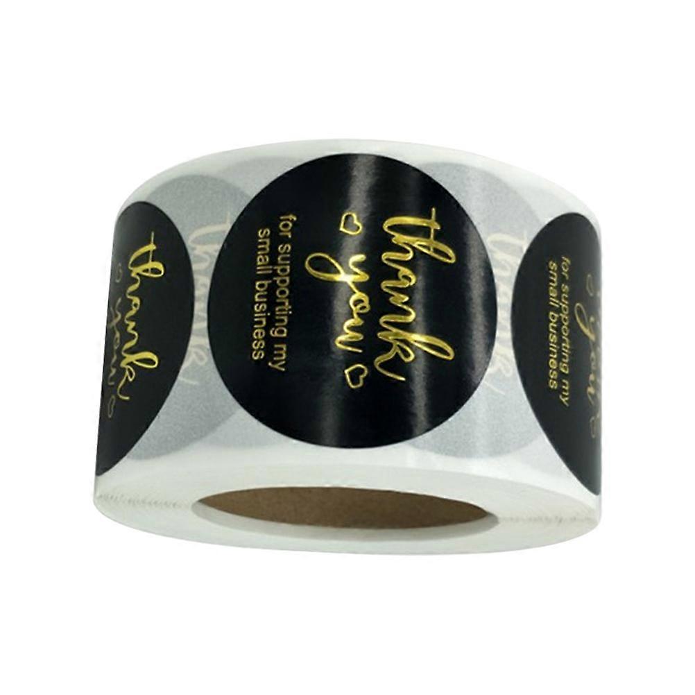 Thank You Sealing Labels For Gifts And Envelopes 3.8X3.8CM Black Round Self-Adhesive Stickers 500Set