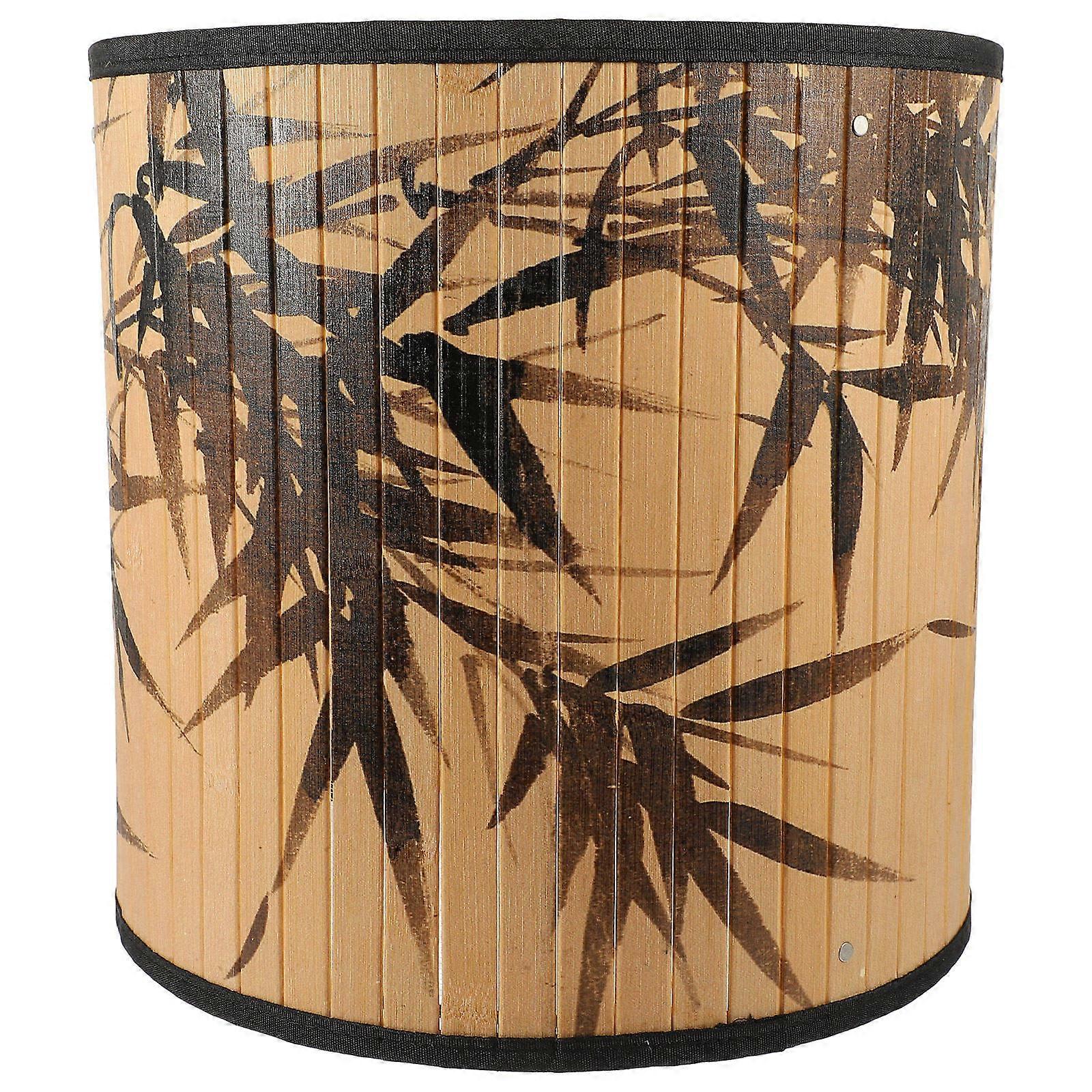 Bamboo Woven Lamp Shade Cover for Pendant Lights, Handwoven Rattan Lampshade for Hanging Fixtures, Table Light Cover, Easy Install Decorative