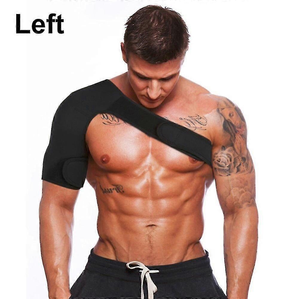 Adjustable Left & Right Shoulder Brace Breathable Shoulder Support Strap For Shoulder Pain Relief, Labrum Tear, Sprain, Soreness-left Shoulder