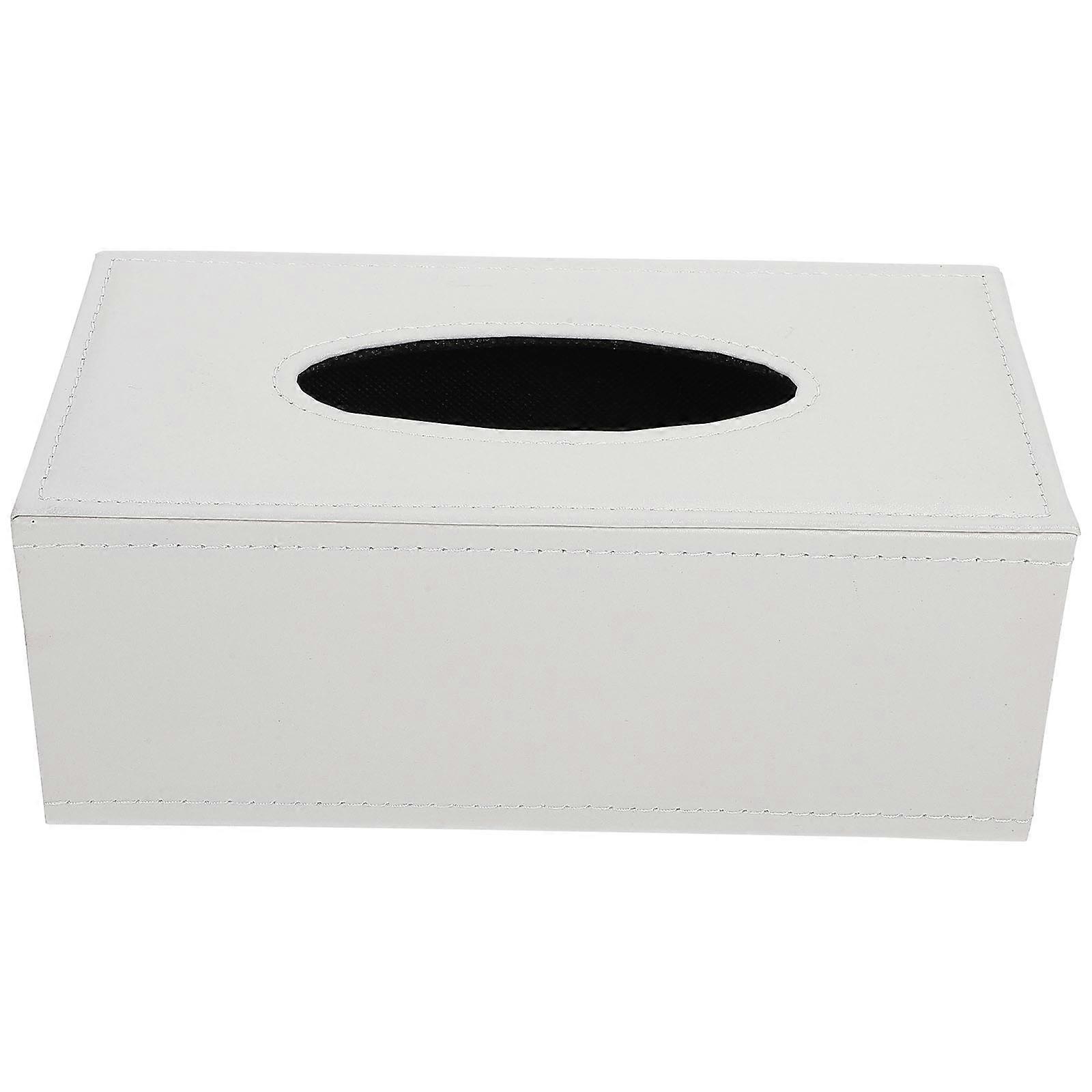 Large Rectangular Tissue Box Cover By PU Ideal For Home Users Kitchen Study Simple Style Tissue Organization 1Pcs