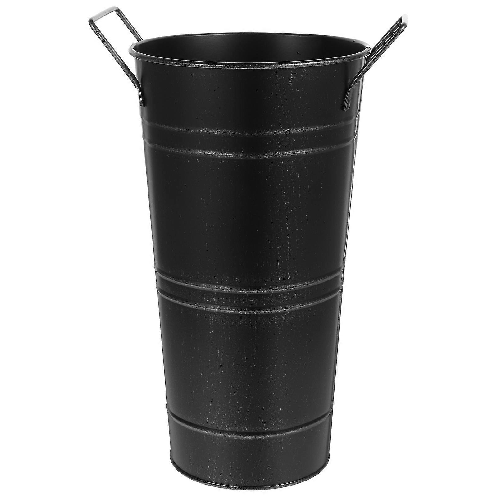 Rustic Vintage Flower Display Bucket with Double Handles for Home, Office & Wedding Decor – Versatile for Fresh & Artificial Arrangements