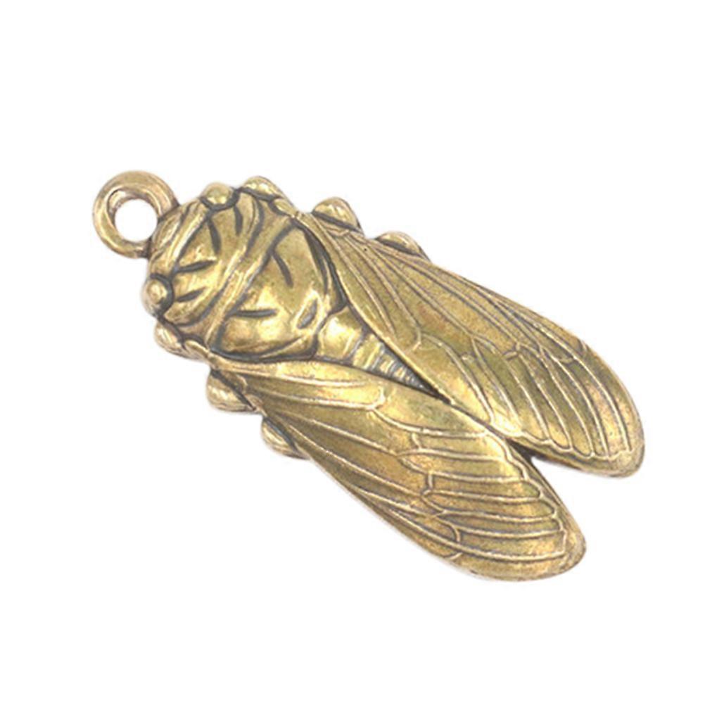 Retro Brass Cicada Keychain Pendant – Stylish Miniature Decoration for DIY Jewelry Making, Unique and Durable Craft Accessory for Enthusiasts