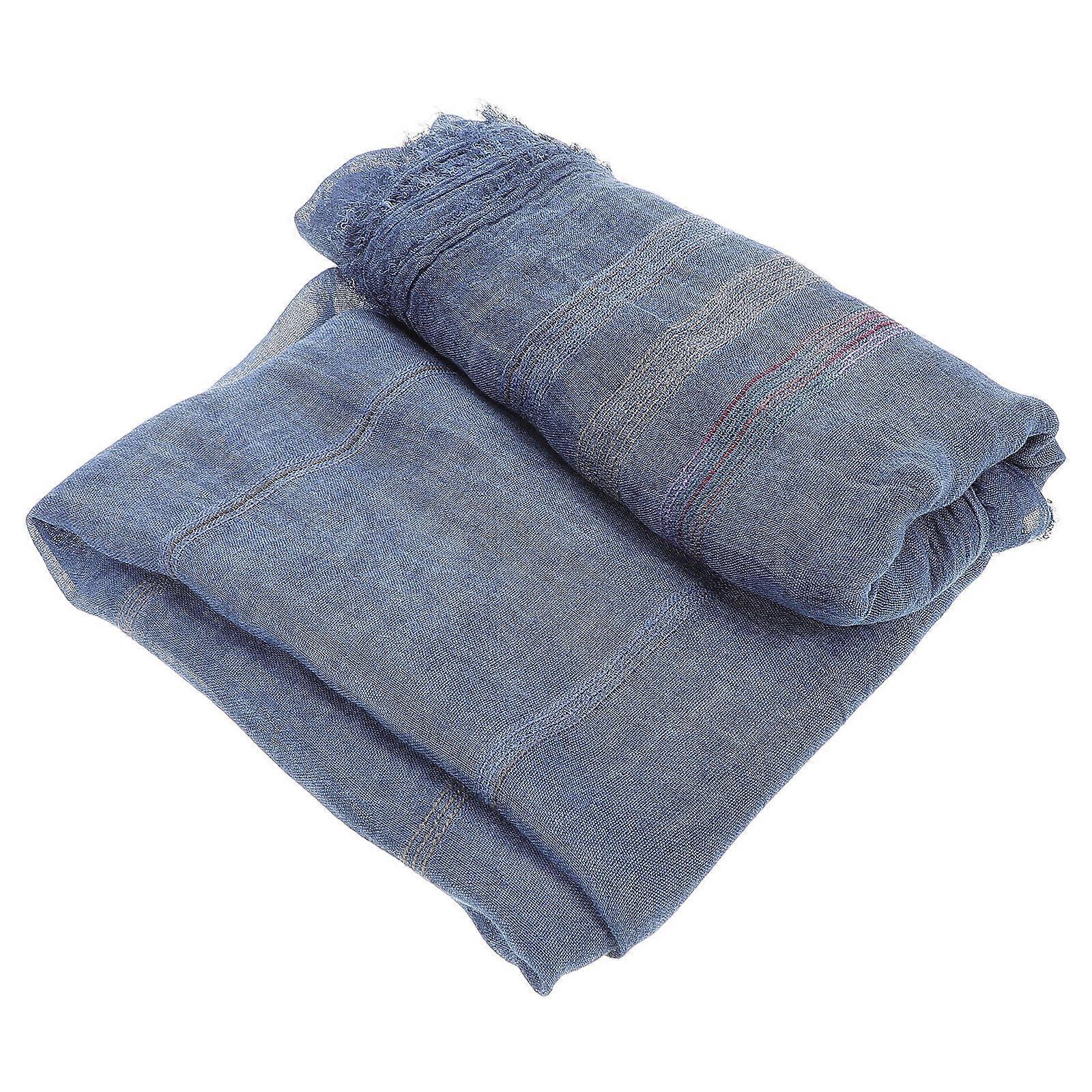 Warm Striped Scarf Unisex Daily Wear Cotton Lightweight Dark Blue Rectangular Versatile Usage 1Set