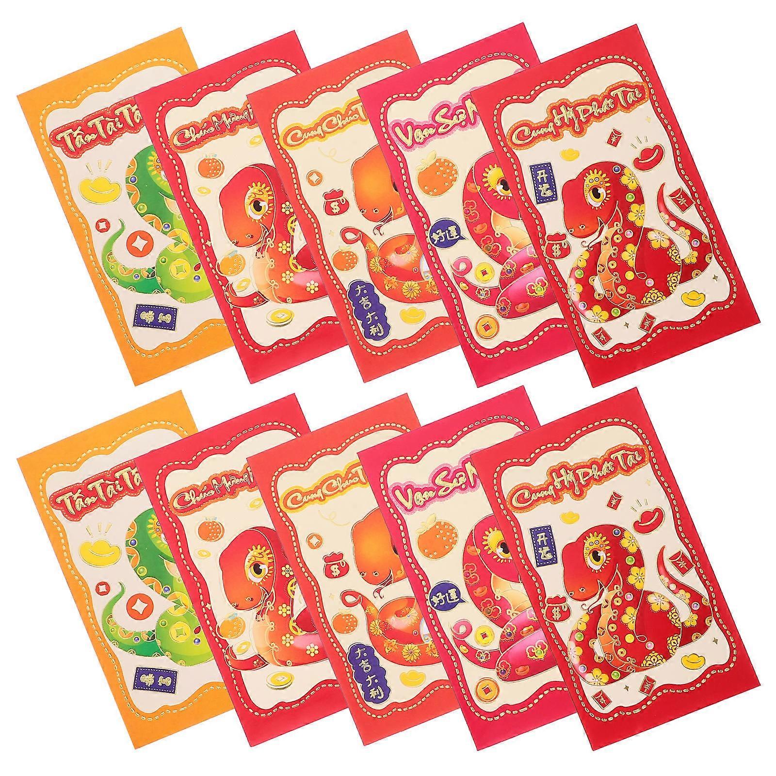 20pcs Snake Year Red Envelopes, Spacious Festive Money Pockets for Lunar New Year, Weddings and Celebrations, Adorable Chinese Style