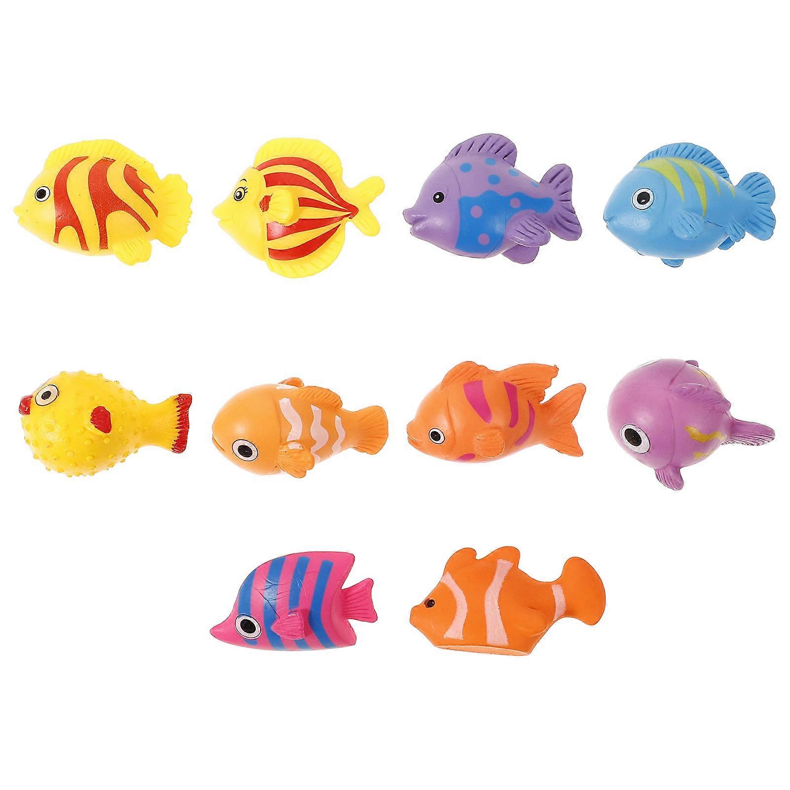 Mini Animal Figurines Set – Colorful Plastic Fish Tank Decor for Micro Landscapes, Desktop Display & Compact Animal Props (10 Pieces)