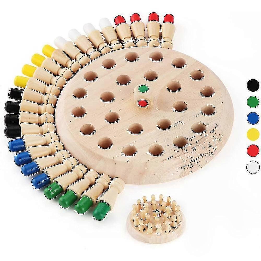 Wooden Memory Match Stick Chess Game - Fun Parent-Child Board Game For Kids & Family (RX9451)