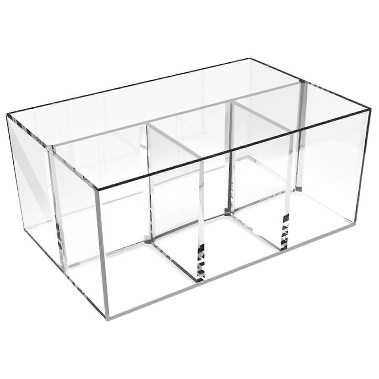 Transparent Makeup Brush Holder with Compartments, Large Storage Organizer for Cosmetics, Eyeliner, Lipsticks, and Office Supplies