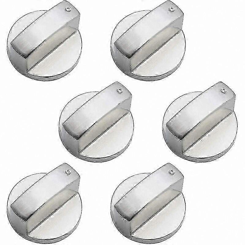 Universal 6mm Metal Control Knobs for Gas Stoves (Pack of 6)