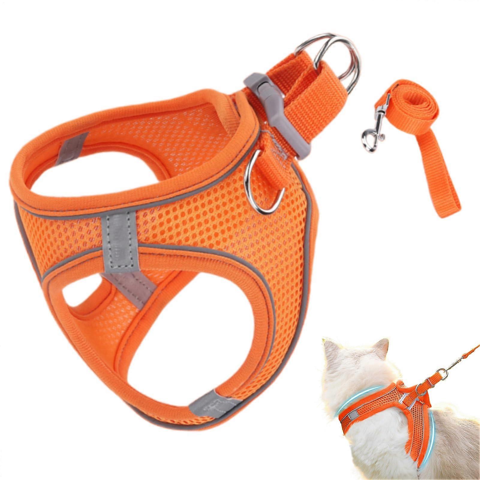 Escape-Proof Cat Harness, Soft Reflective Mesh, Harness And Leash Set, For Small To Large Pets, Outdoor Hiking