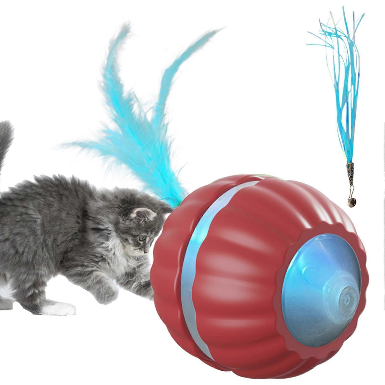 Interactive Cat Toy | Automatic Moving Ball for Indoor Kittens and Dogs, Red, Engaging Exercise and Hunting Training
