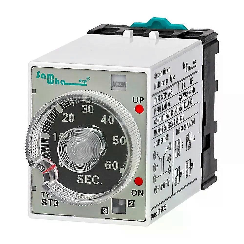 Samwha-Dsp ST3P On Delay Multifunctional Time Relay With Socket AC Power Supply