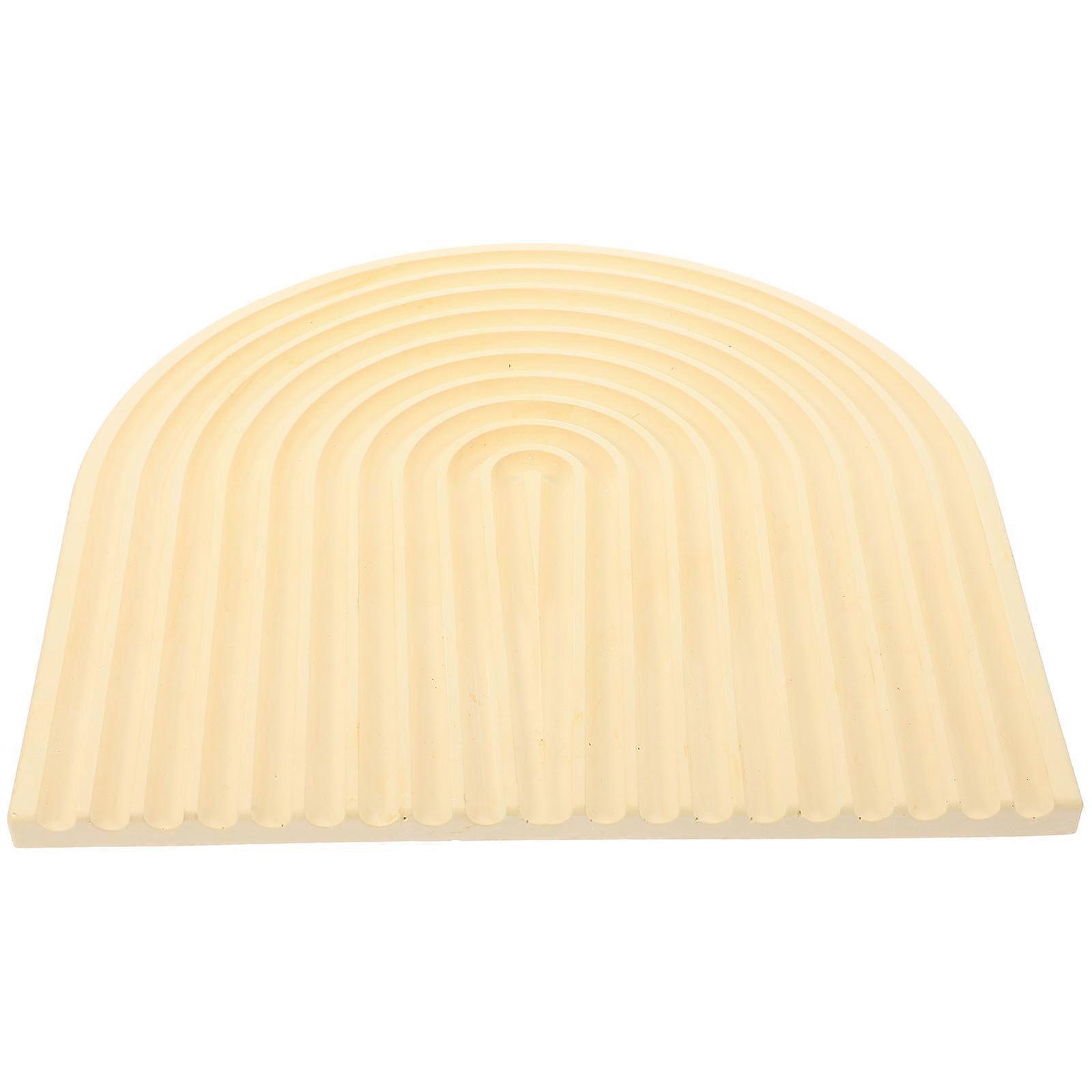 Kitchen Tray Decor 2Pcs Arch Shape Simple Design Plaster Tray 23X22.5CM Khaki For Gift Giving And Family Gatherings