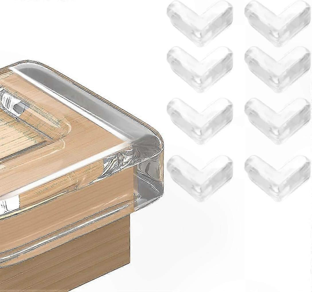 8 Pieces Transparent L-Shaped Corner Protectors for Baby Safety, Soft and Durable Table Edge Guards to Prevent Injuries from Sharp Furniture Corners