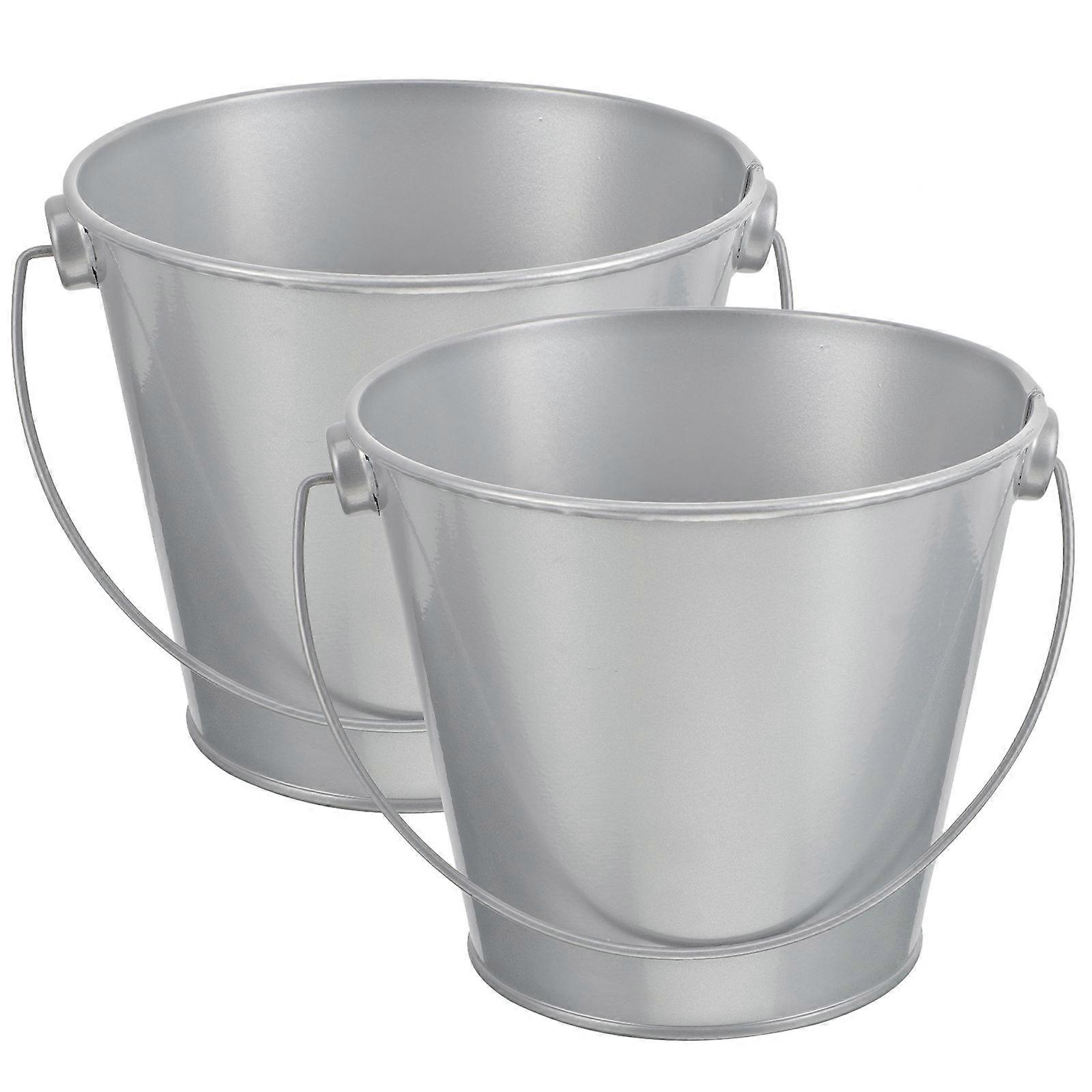 Mini Iron Flowerpot for Flowerpot Home Decor Storage 2Pcs