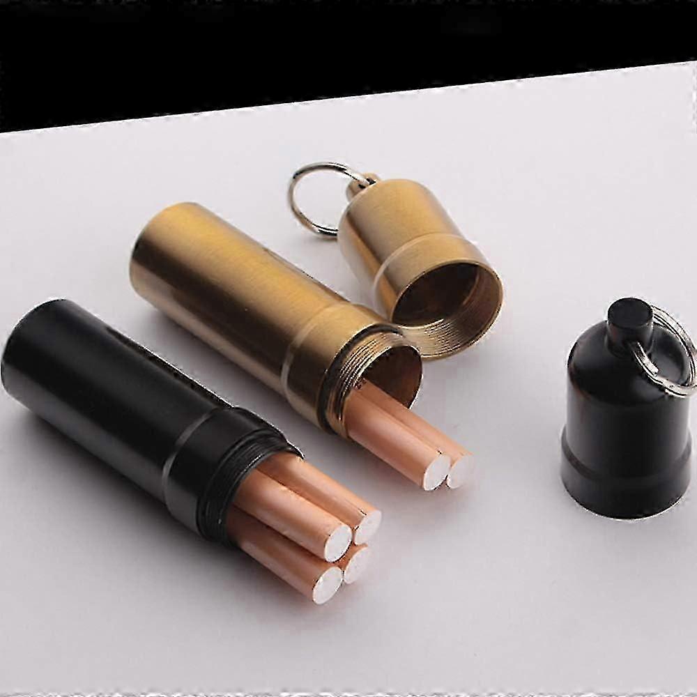 2 Pieces Portable Mini Cigarette Case, Round Cigarette Pocket Case Aluminum Alloy Keychain Cigarette Case Waterproof Toothpick Holder for Outdoor Acti