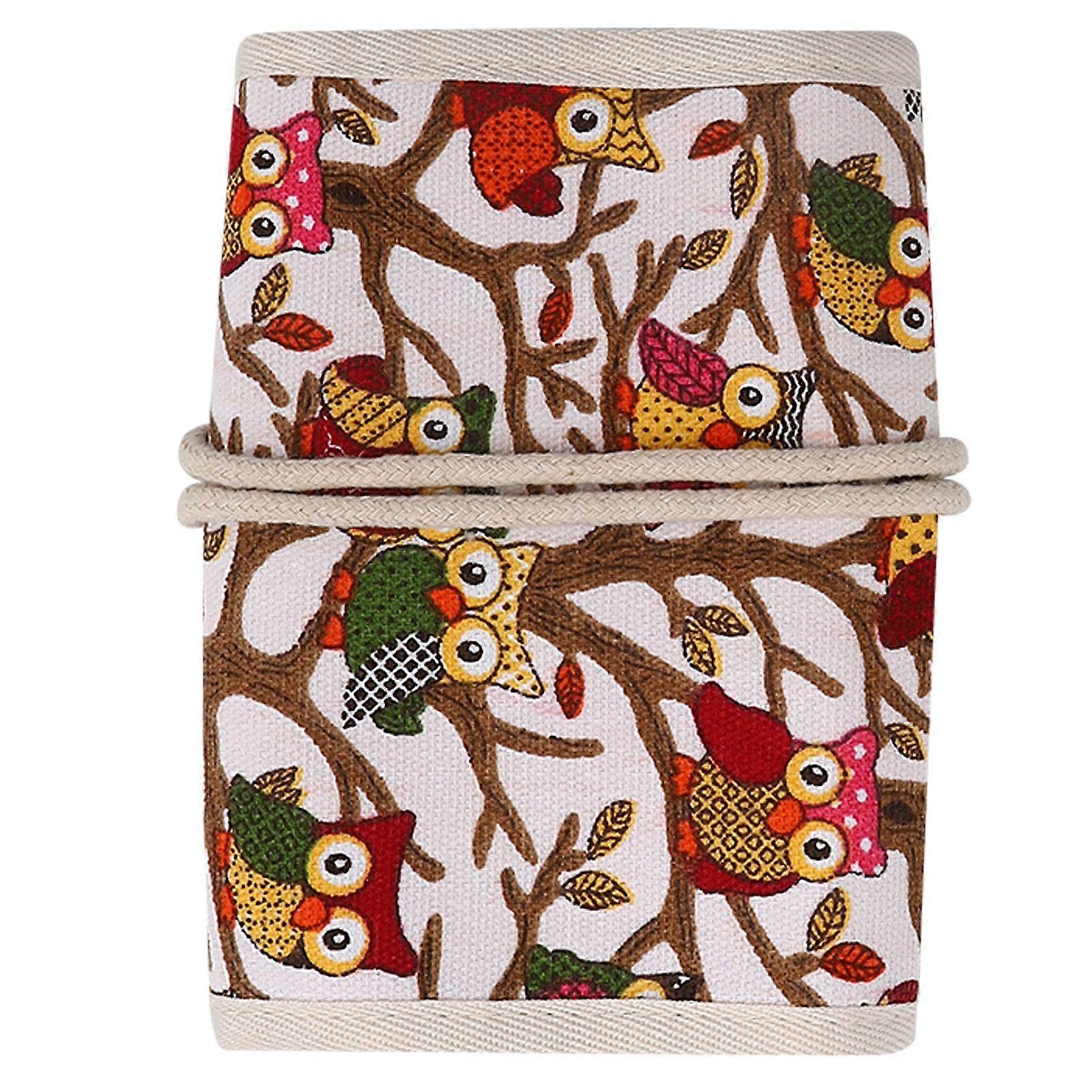 Knitting Needles Case Empty Crochet Hooks Storage Bag Knitting Needle Storage Zipper BagOwl