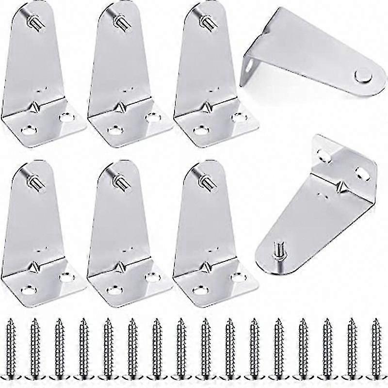Set of 8 Silver Metal Hold Down Brackets with Screws for Horizontal Blinds and Shades Replacement