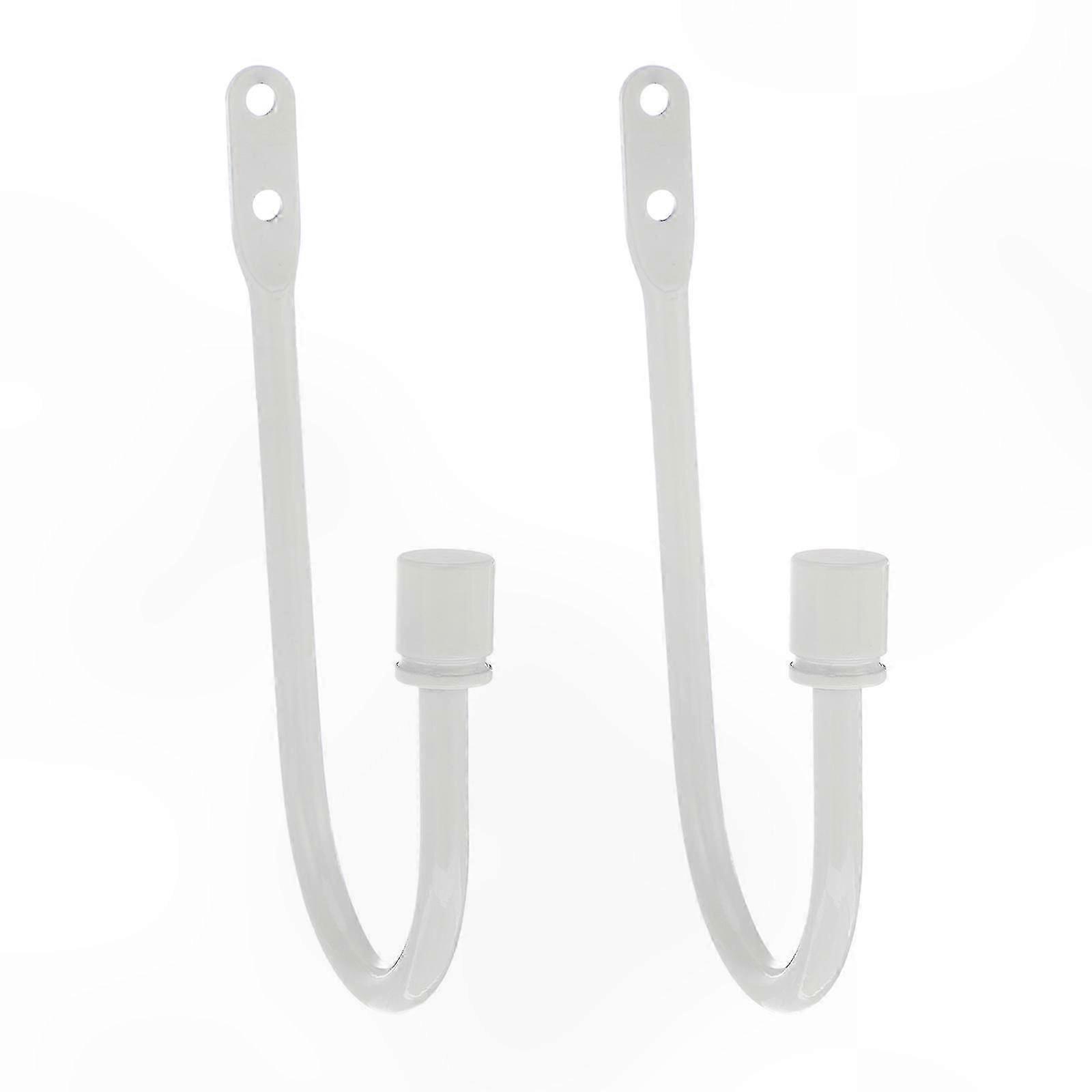 Set of 2 U-Shaped Curtain Holdbacks Wall-Mounted Drapery Hooks for Window Treatments