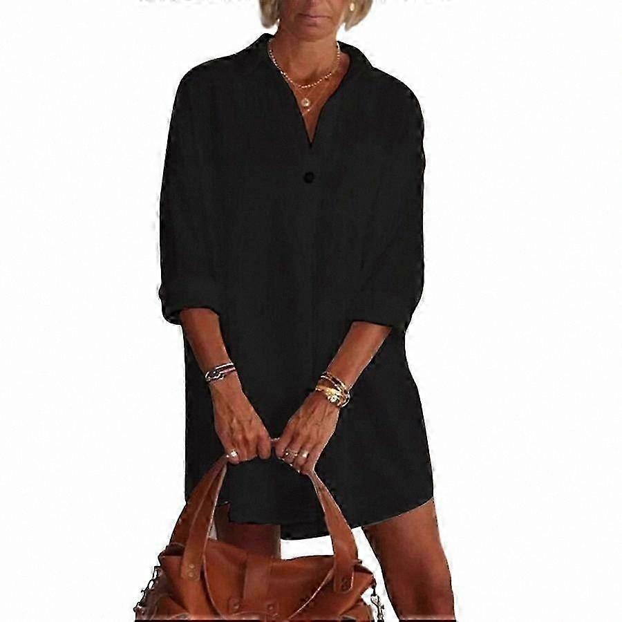 Women's V-Neck Long Sleeve Blouse in White and Pink Solid Color Relaxed Fit Casual Shirt