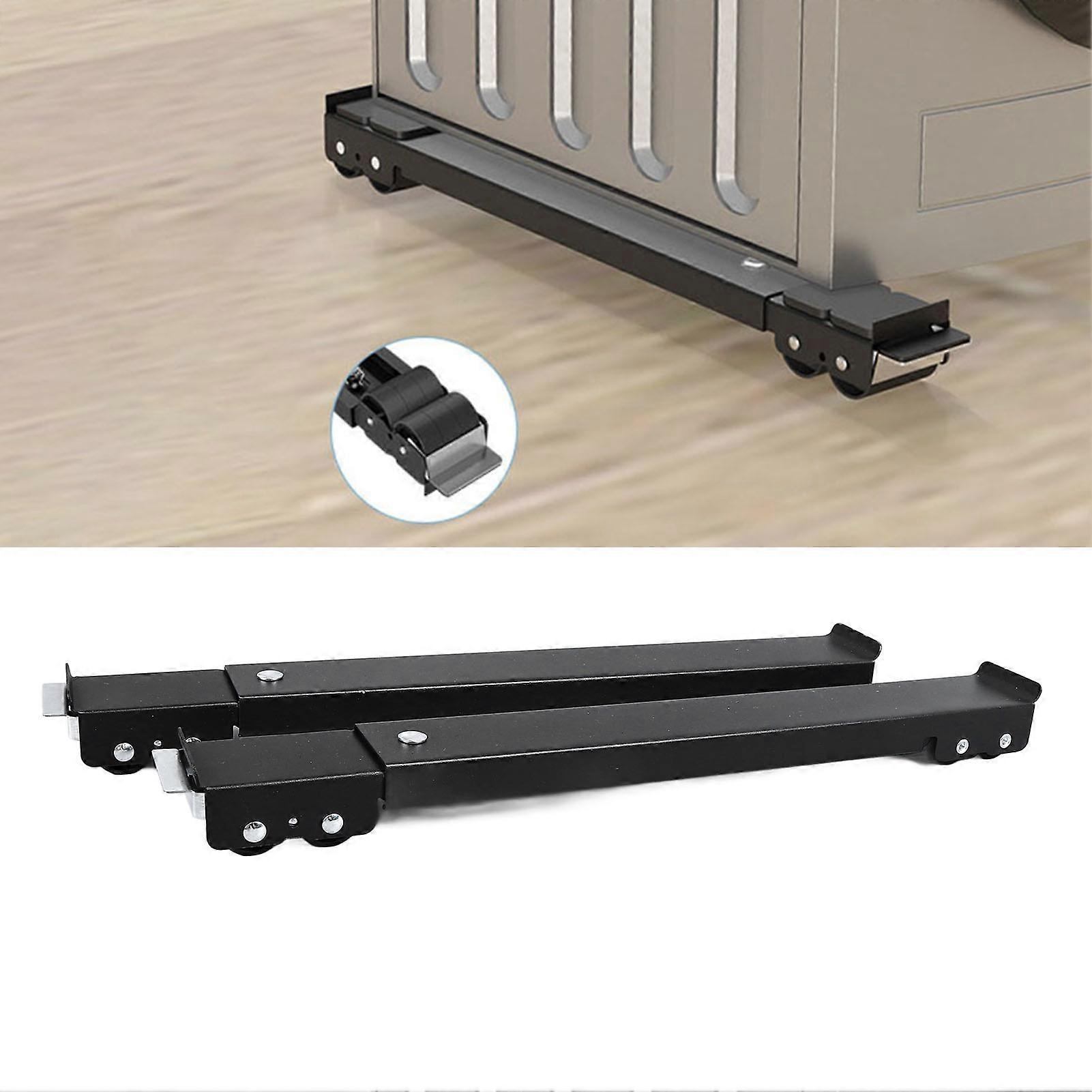 2PCS Extendable Black Appliance Roller Dolly 16 Wheels 661lbs