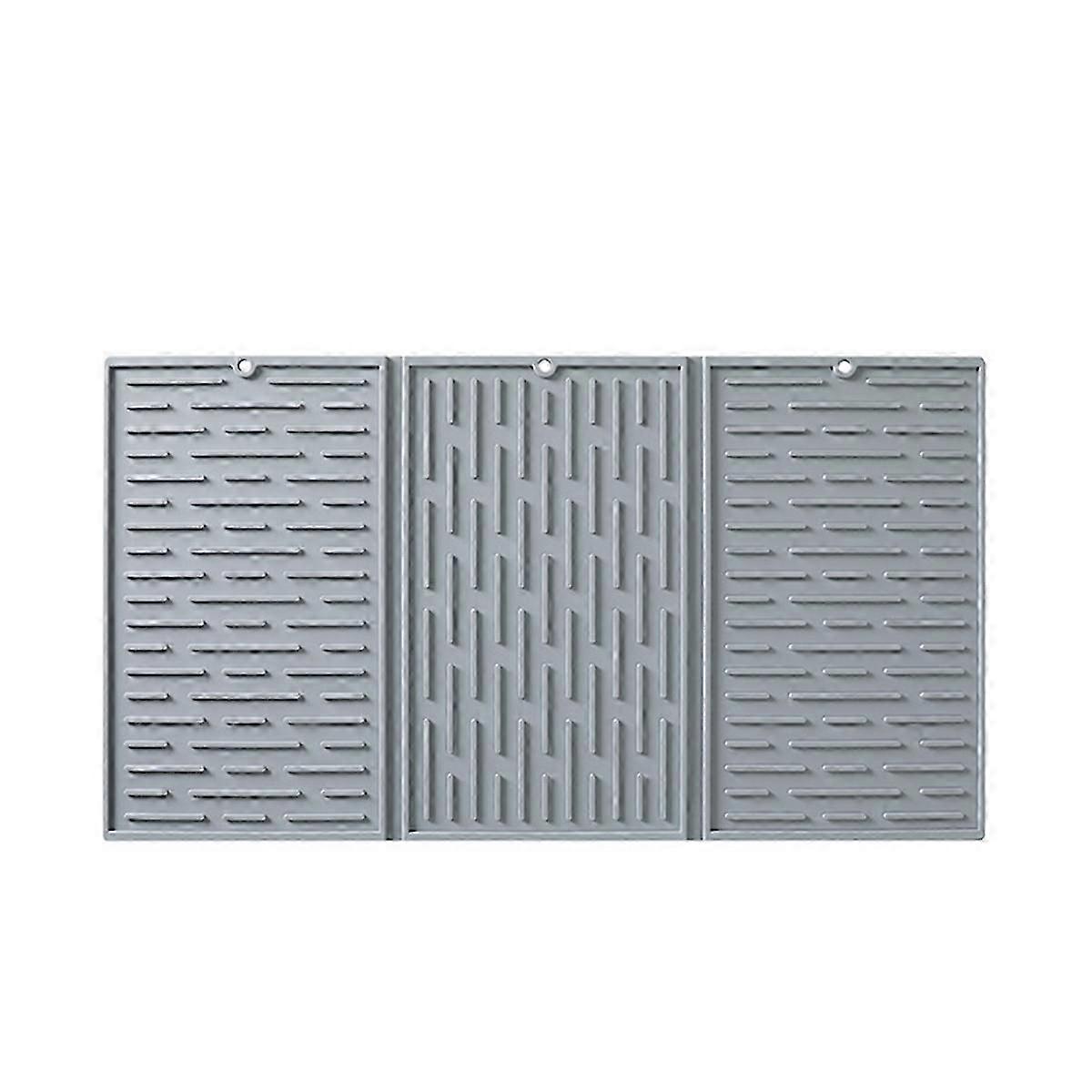 Grey Foldable tri-fold tableware drying mat