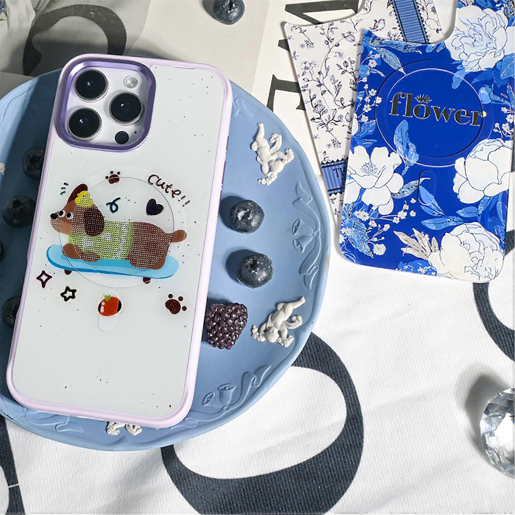 TKdaddy For iPhone 16 Pro Max Quick Change Backplate Magnetic Interchangeable Back Plates Butterfly Garden