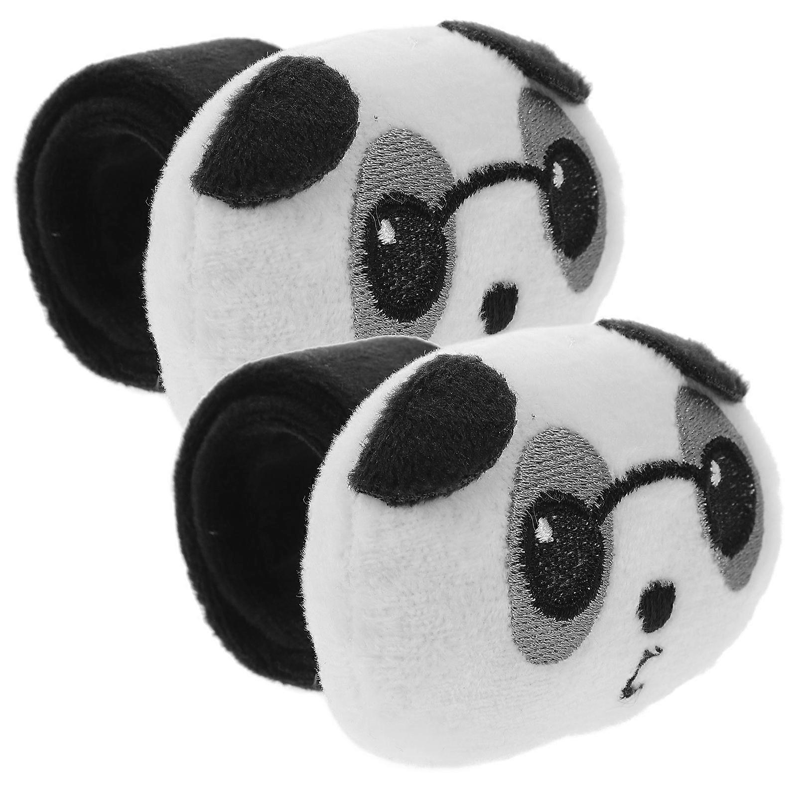 Panda Slap Wristbands Plush Cartoon Bracelets for Decor 2Pcs Set
