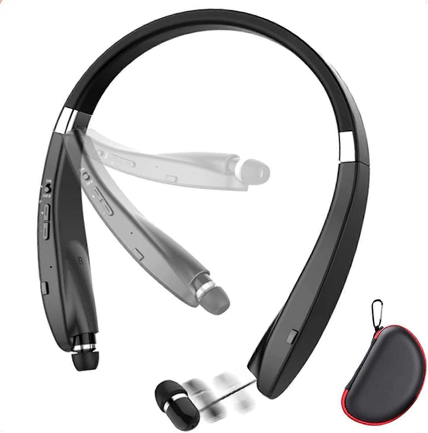 Foldable Bluetooth Headset, Lightweight Retractable Bluetooth Headphones for Sports&Exercise(Black)