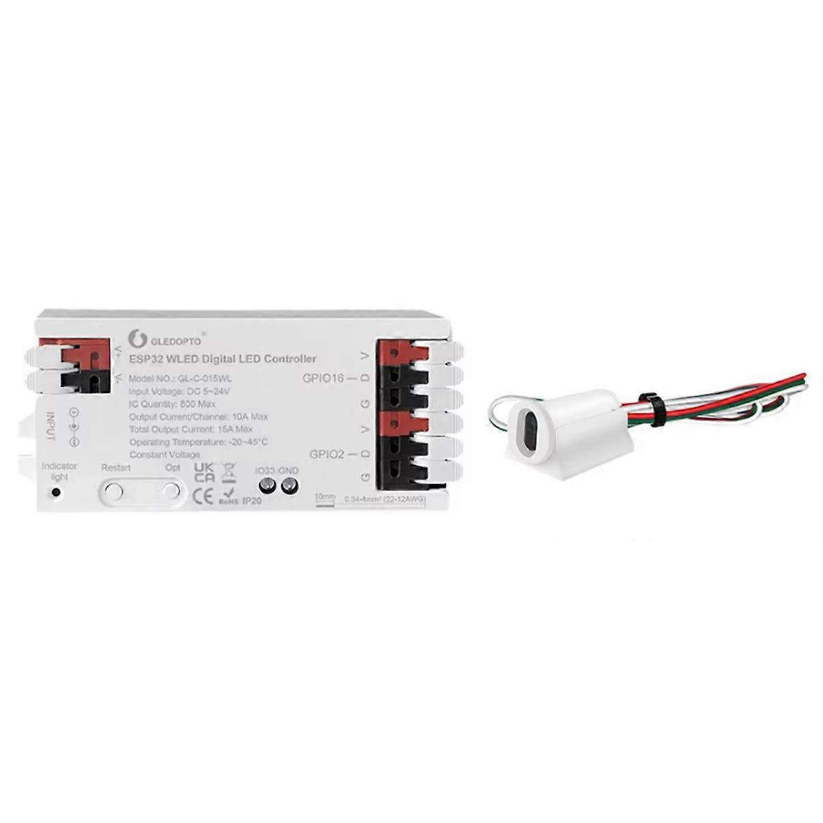 ESP32 WLED LED Controller LED Strip Light Dynamic Lighting IR Switch Sensor Gesture-Aware Trigger