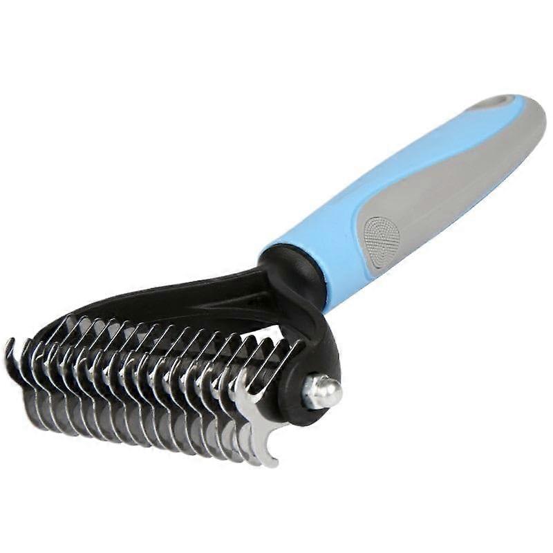 Pet Grooming Rake - Double-Sided Tool, Undercoat Rake Deshedder Comb