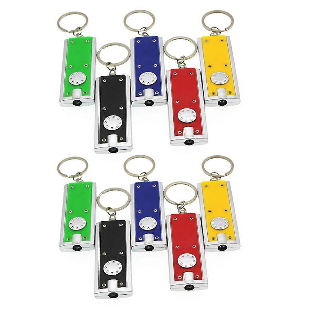 10pcs Portable LED Key Chains Mini Flashlight Key Pendants Random Color