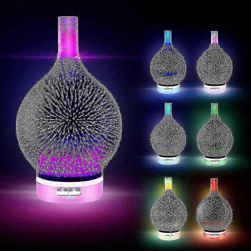 Aromatherapy Essential Oil Diffuser with 3D Glass Design and 120ml Humidifier Functionality