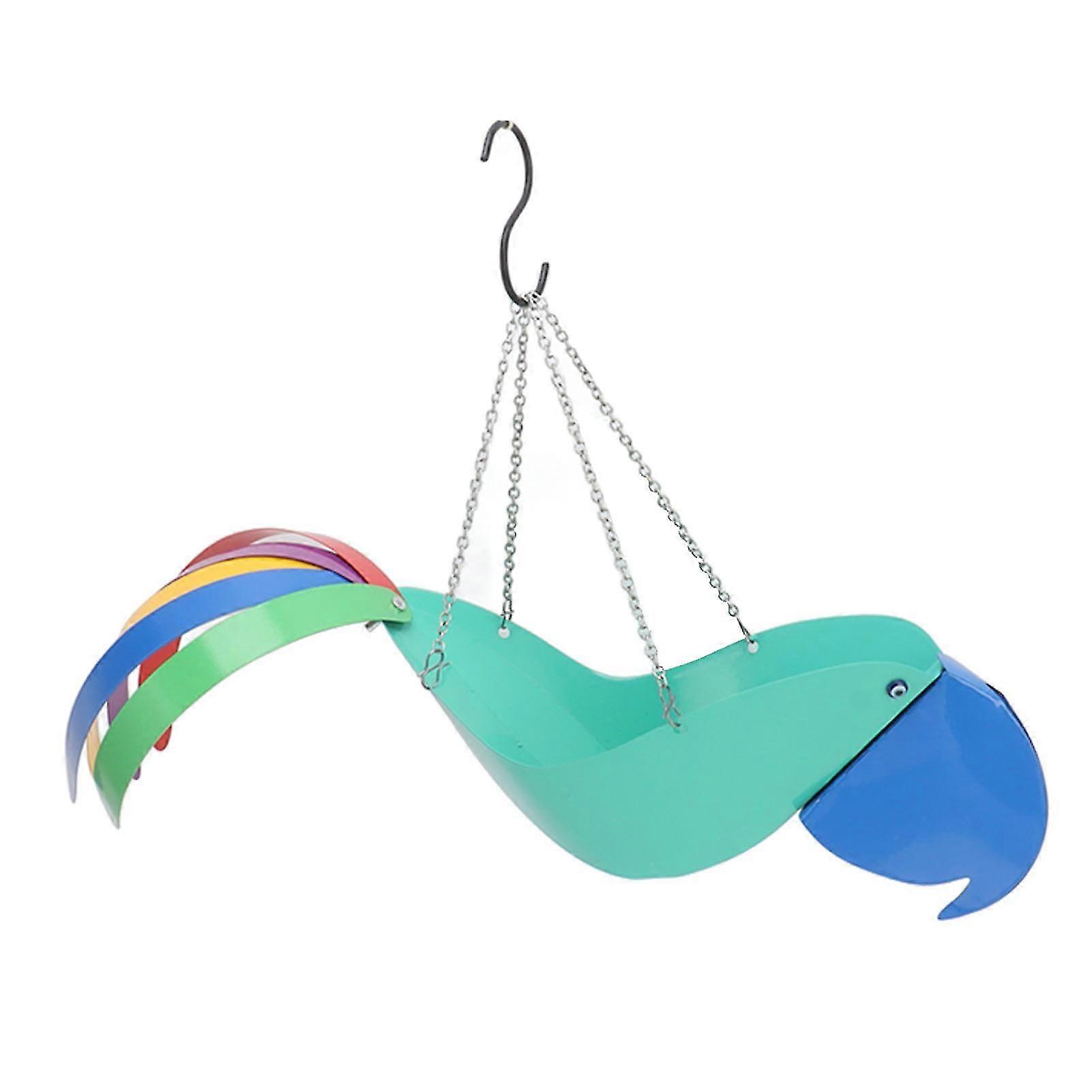 Bright Colorful Bird Hanging Planter Yard Decor Iron Cute Flying Bird Hanging Plant Holder Flower Pot