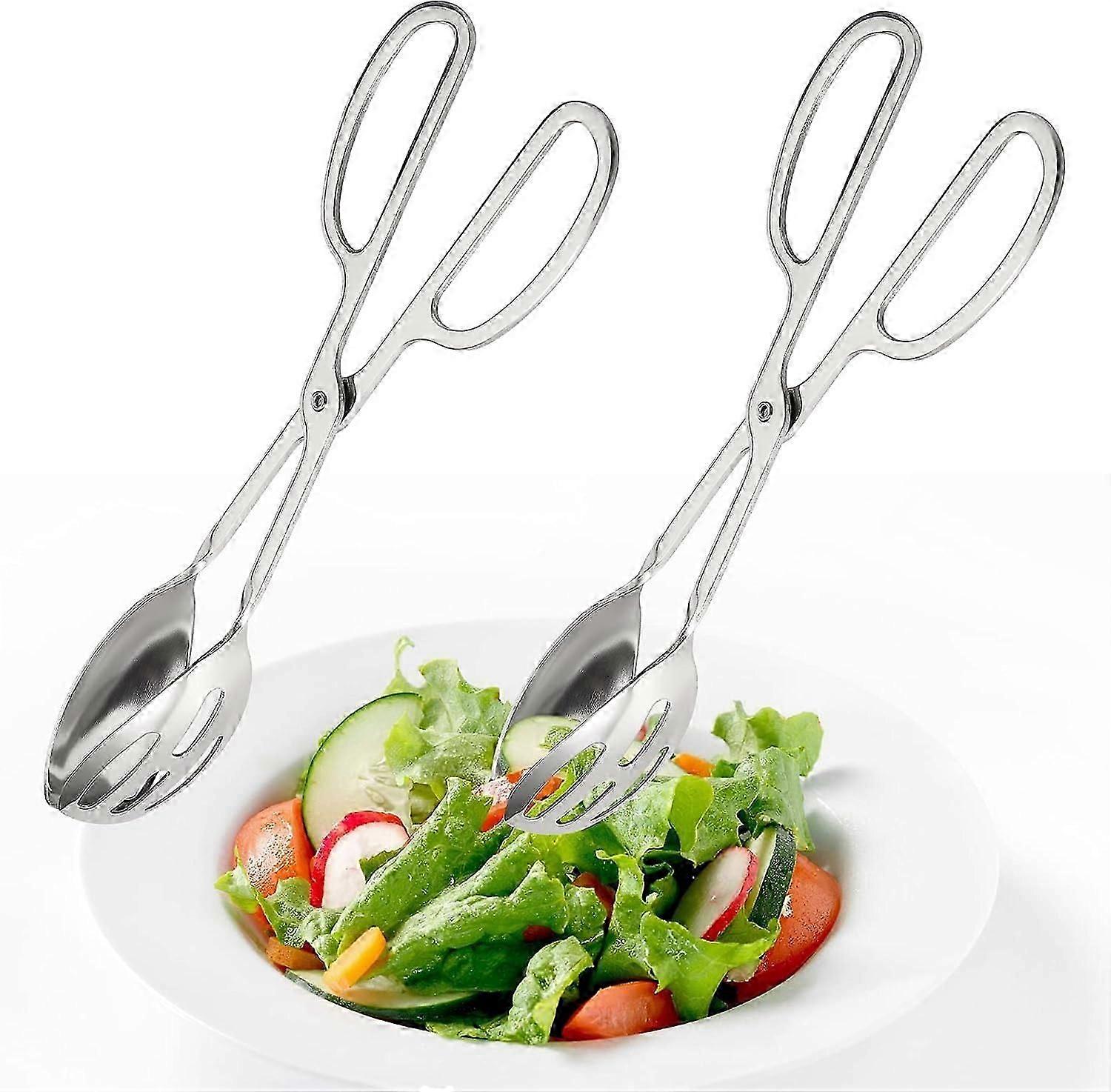 2er-Pack Buffetzange, Salatzange, 10-Zoll-Edelstahl-Essenszange, Brotzange mit