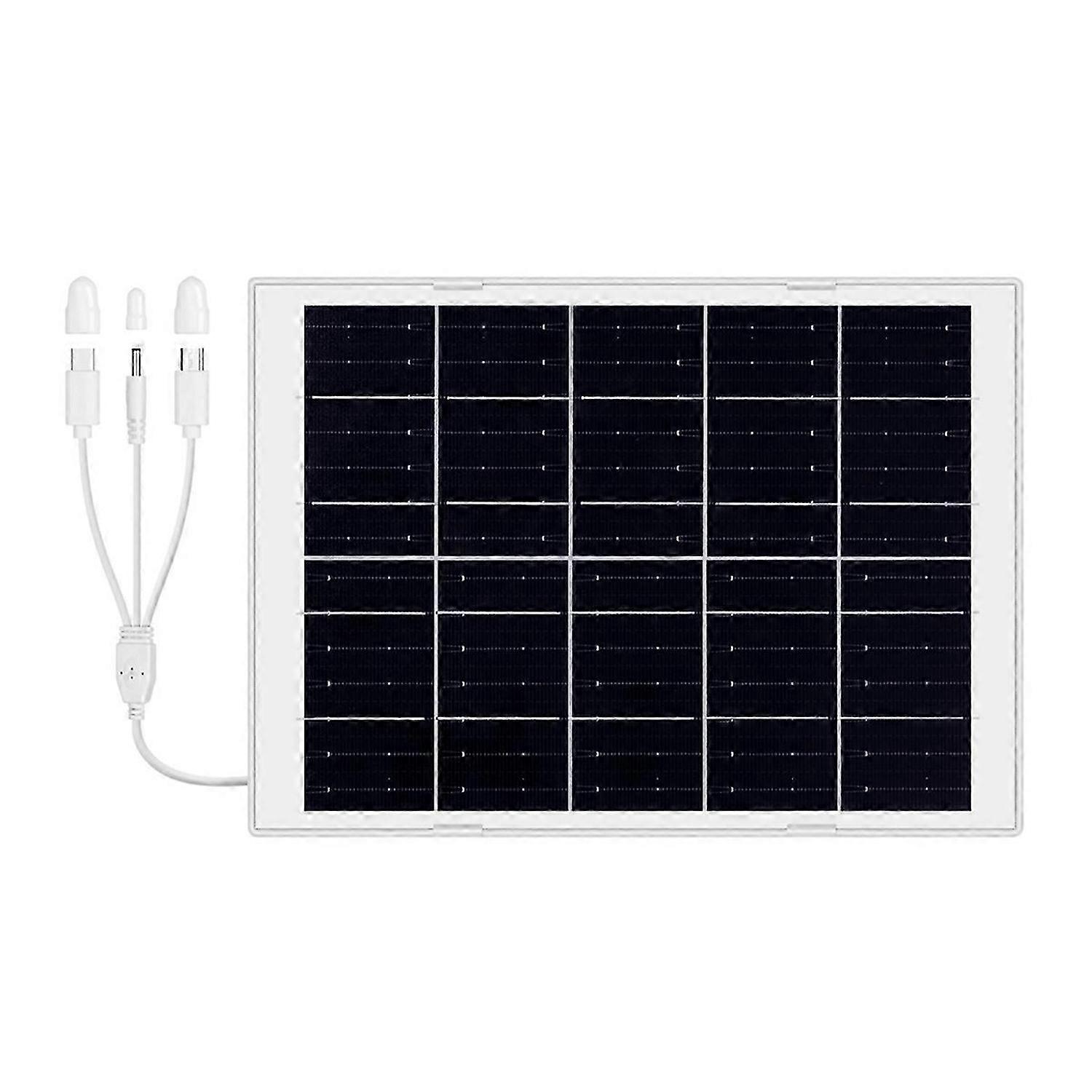 Solar Panel 8W Solar Panel Charge IP65 Waterproof with 3-In-1 Cable