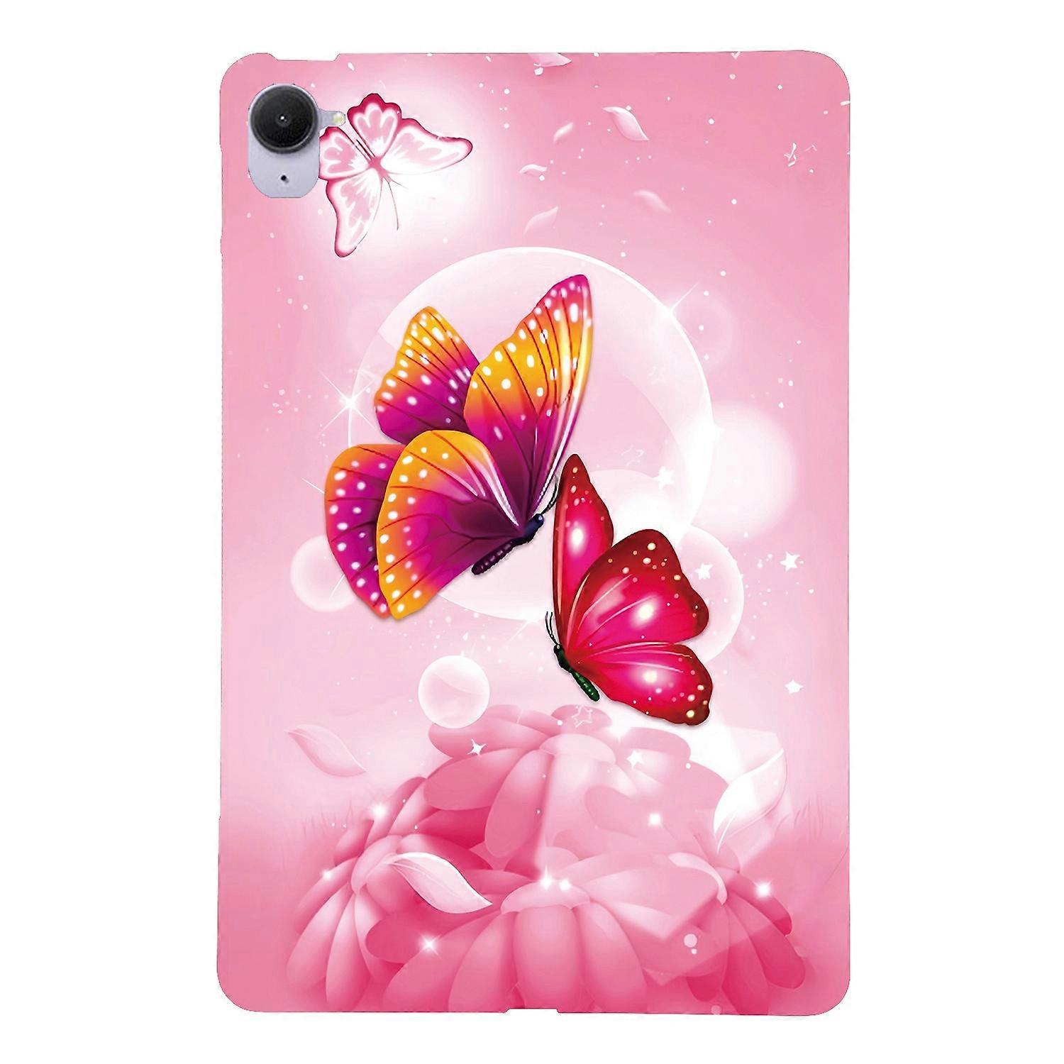 For Xiaomi Redmi K Pad Case Pattern Printing Slim Soft TPU Tablet Cover - Pink Butterfly