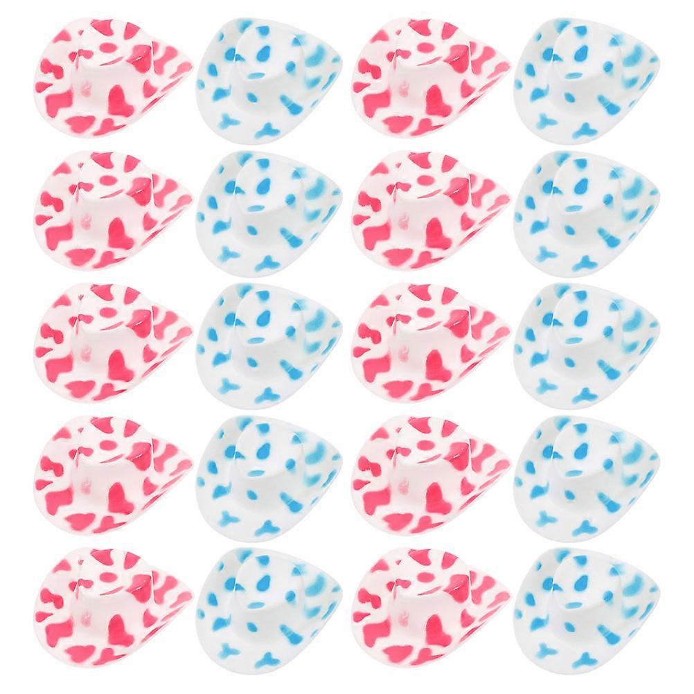 Mini Cowgirl Hats Decorative Doll Hats for 100Pcs Assorted Colors