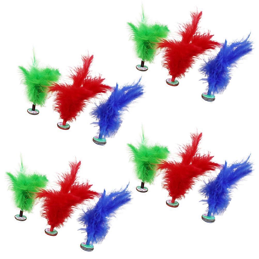 Kick Shuttlecocks Toy Jianzi for Kids Playing 12Pcs Assorted Color