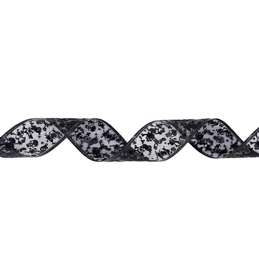 Halloween mesh double-layer ribbon LED light string Halloween atmosphere layout skull pumpkin warm light ribbon