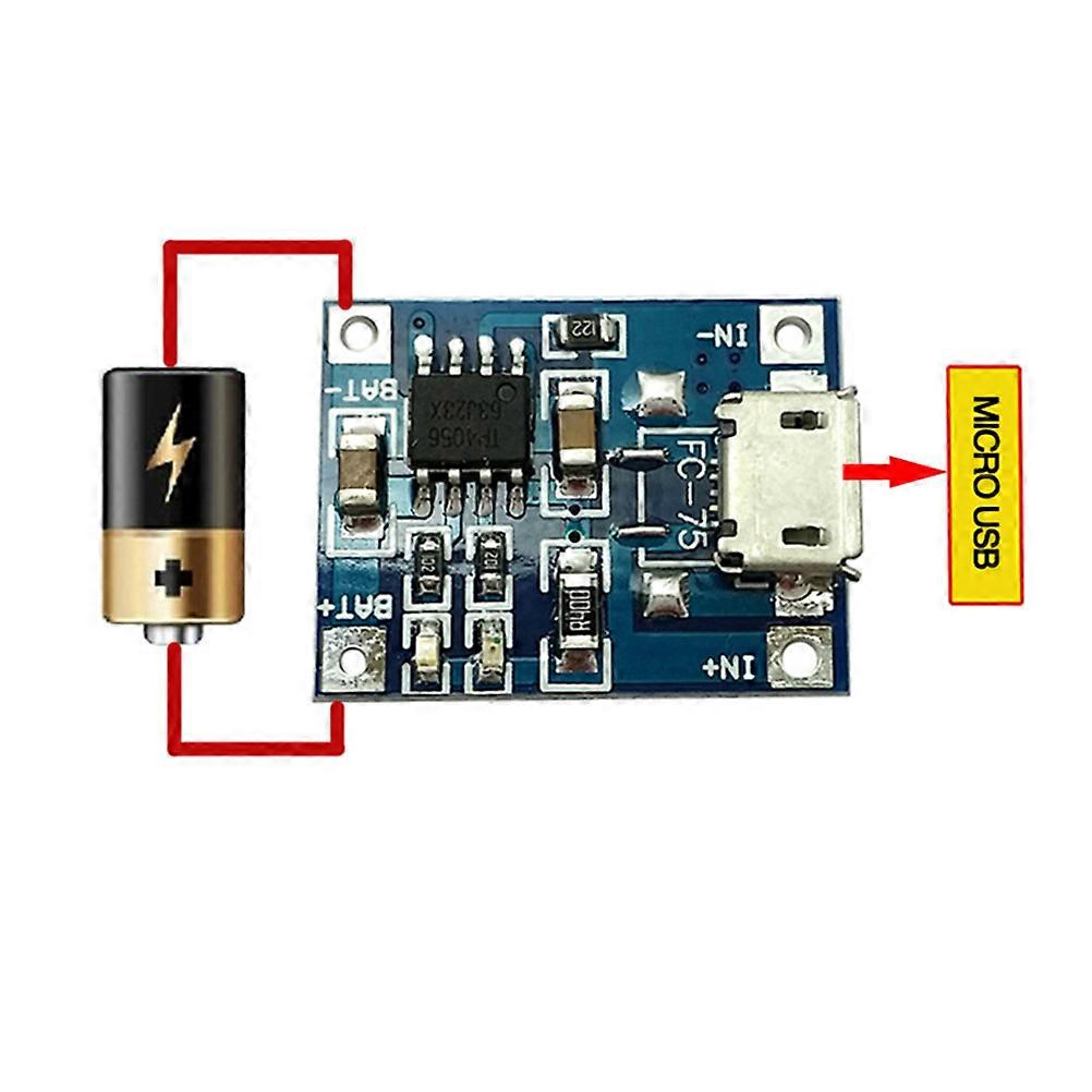 Lithium Battery Charger Micro USB Module Designed for Charging 5Pcs 1a 5V