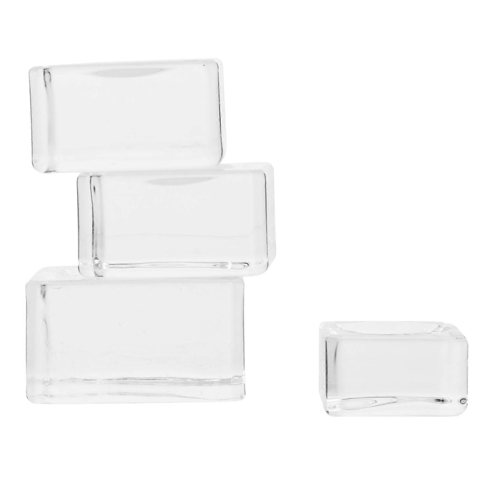 Eyelash Grafting Gasket Glass Pads for Makeup Use 4Pcs Transparent Crystal