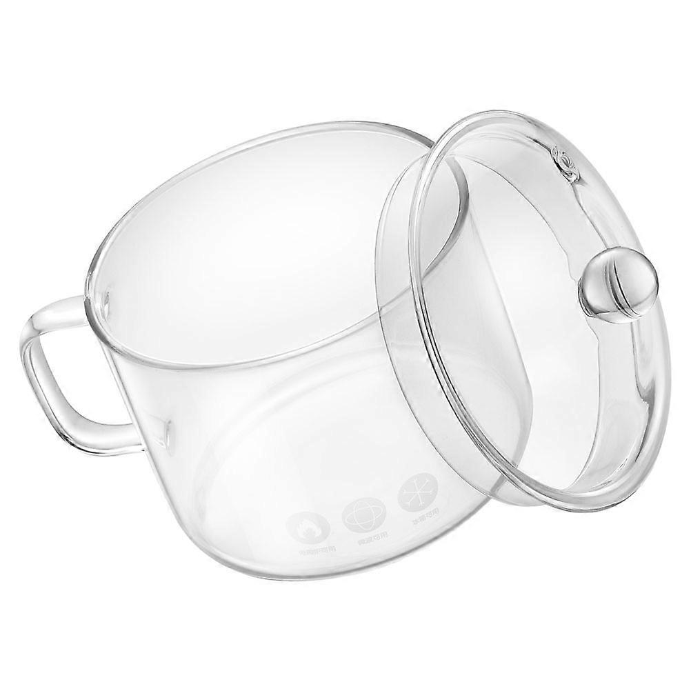 Glass Stew Pot with Lid for Storage Use Resistant Glass
