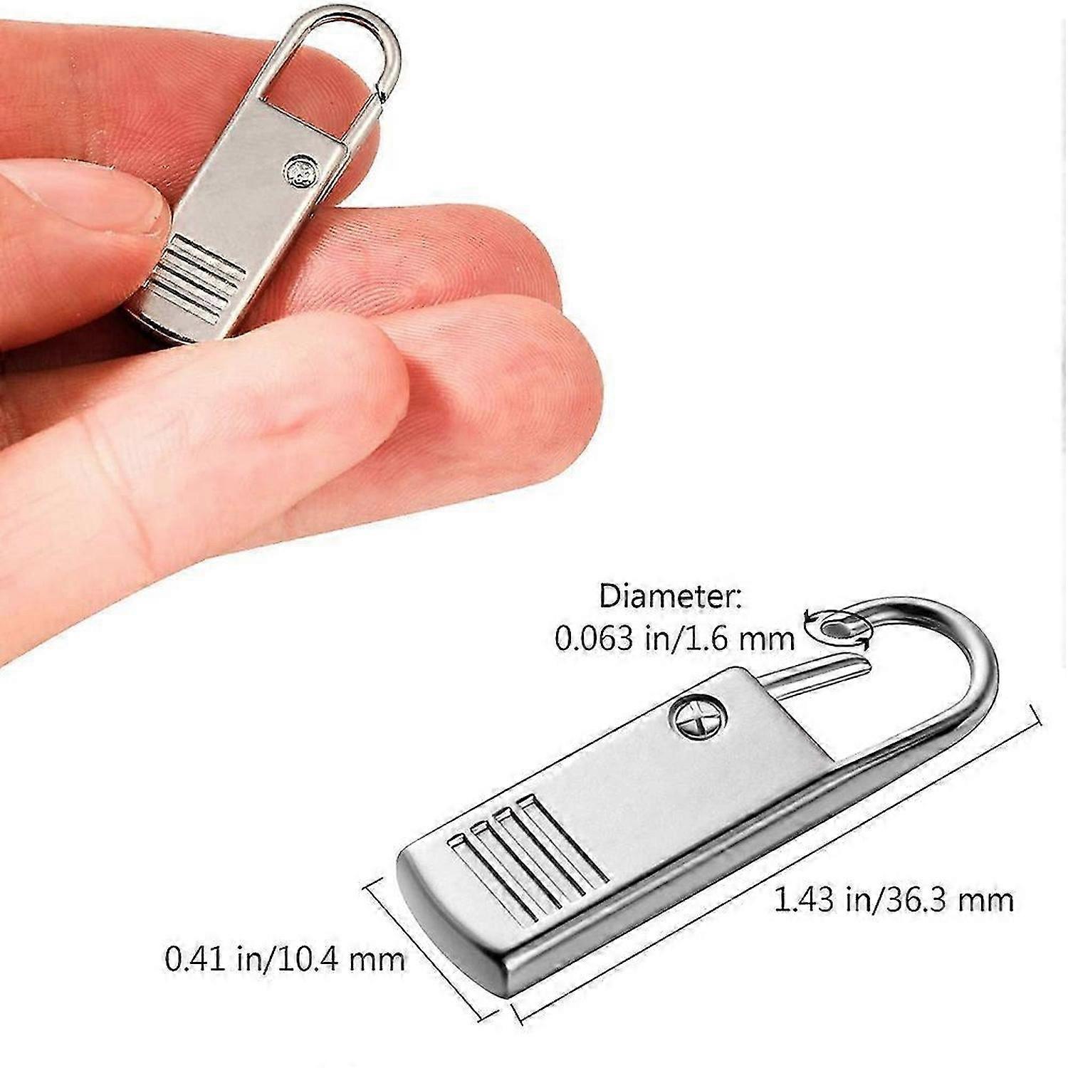 10Pcs Zipper Pull-Tab Replacement, Metal Zipper Puller Zip Slider Extender Handle Mend Fixer for Sui