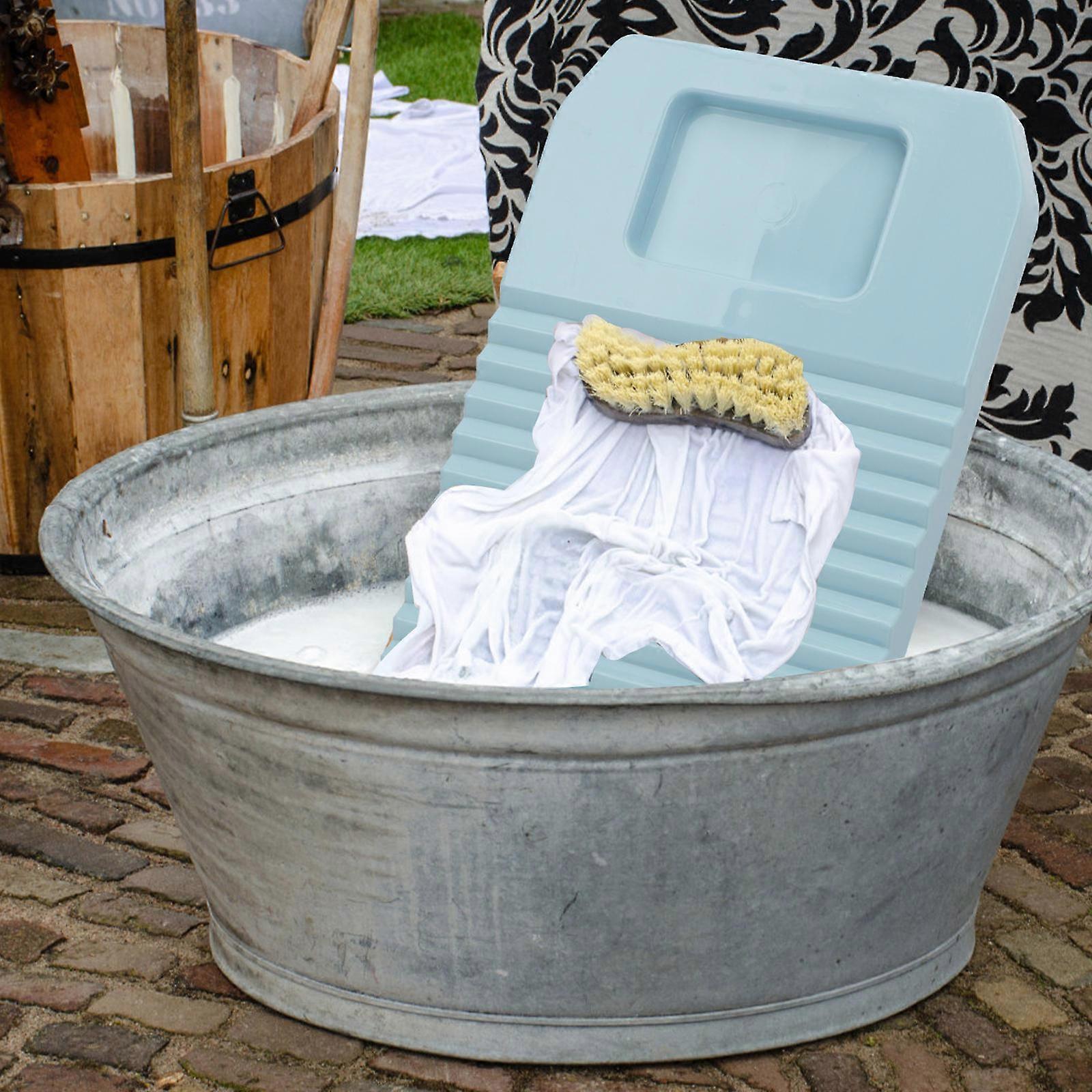 planche à laver en plastique rectangle planche à laver à la main bleu ciel durable 1Set