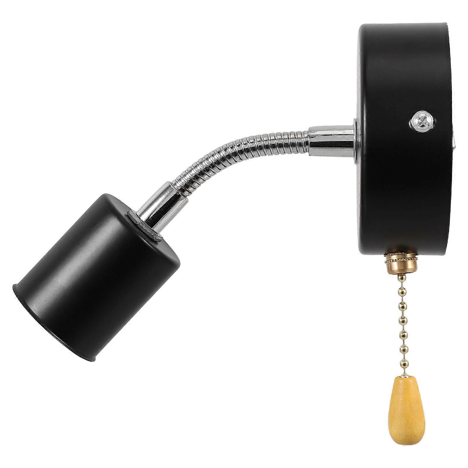 Black Wall Lamp Socket Made of Alloy for Durable Lamp Holder 2Sets