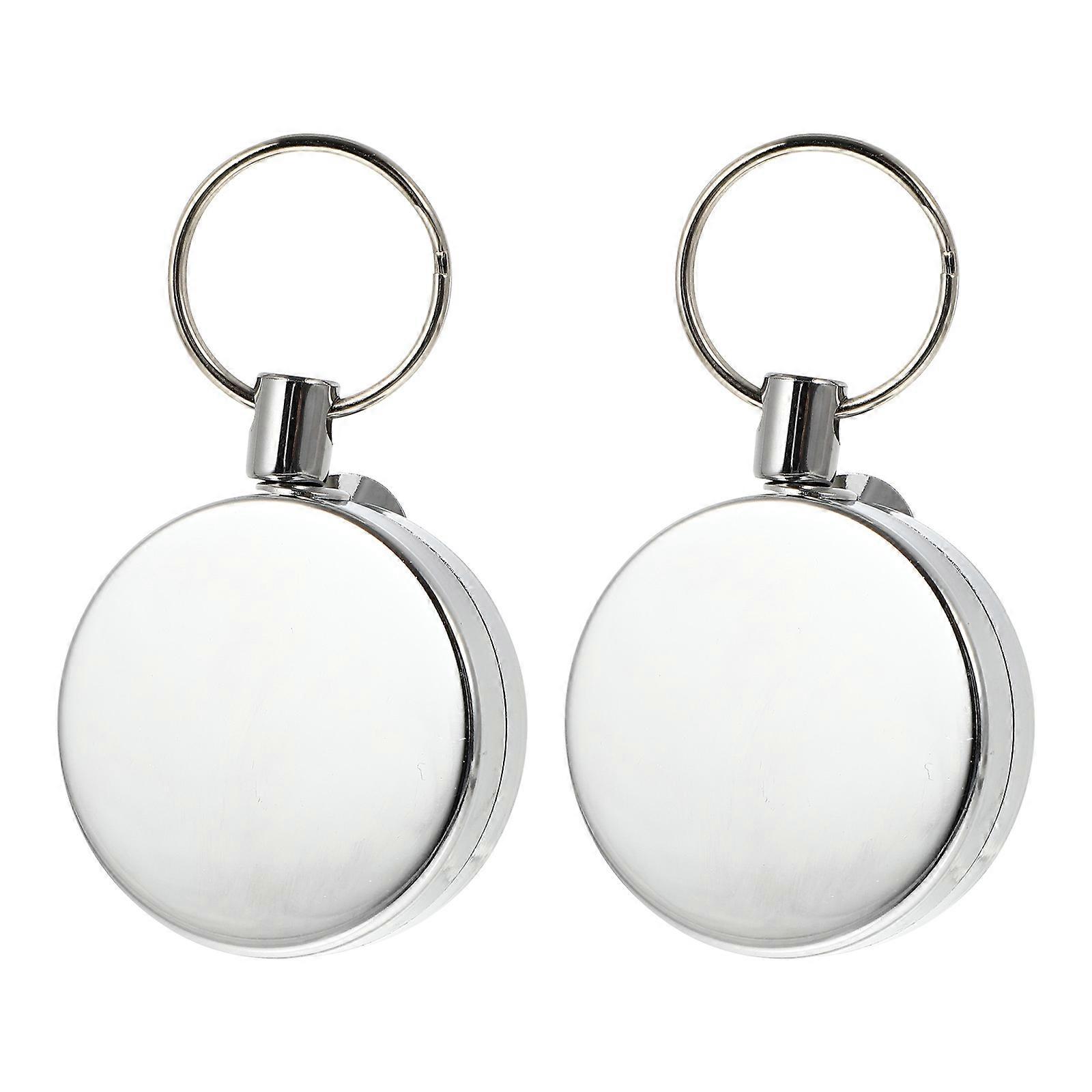 Retractable Badge Holder Zinc Alloy for Outdoor Use 2Pcs Practical Badge Reels