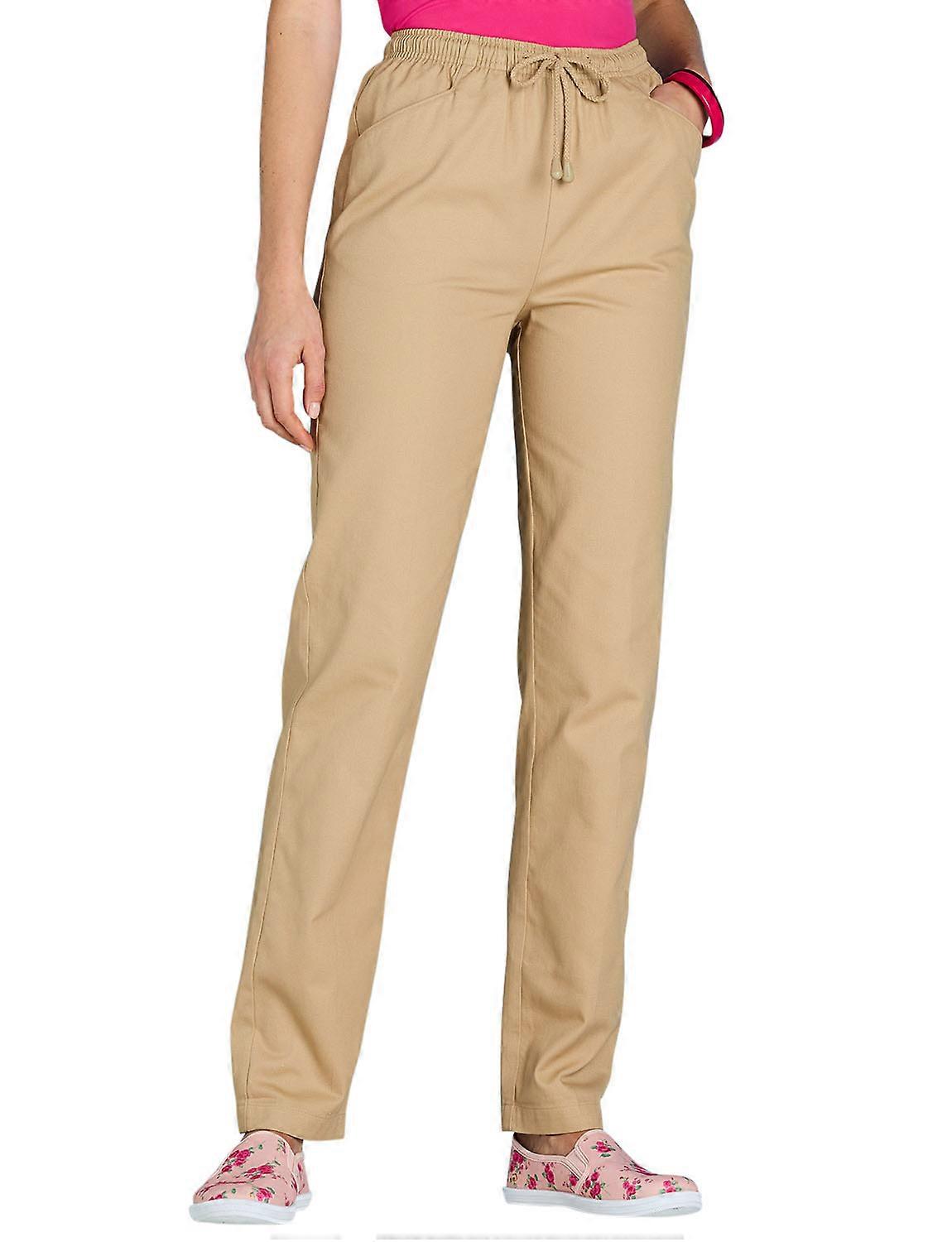 Chums | Ladies | Cotton Trousers With Drawcord & Elasticated Waist Sizes 10 - 24