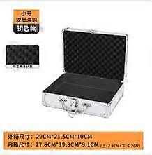 Aluminum Alloy Storage Box With Key Lock Portable Hard Shell Protective Case 2 Layer Foam Padding For Tools Documents Microphones Cameras Equipment