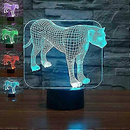 Animal Leopard 3D Night Light 7 Color Change LED Table Lamp Xmas Toy Gift
